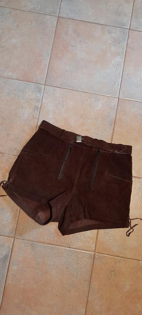 Kožené, jelenicove kratasy s-m, m