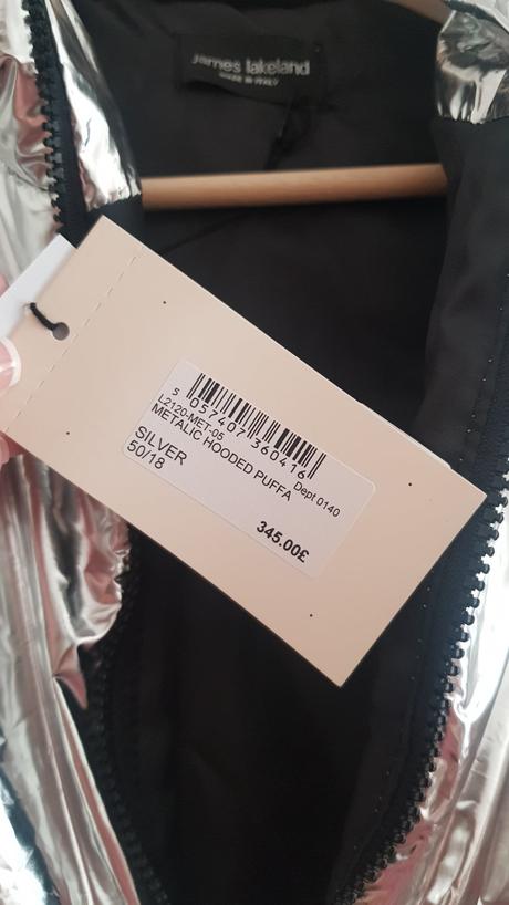 Strieborná zimná bunda lux, 40 / 42 / l / m