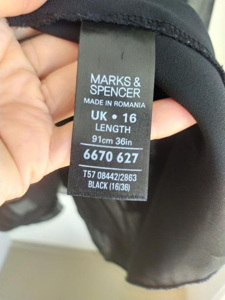 C 32    dlha  cierna sukna pre moletky nenosena, marks & spencer,xl