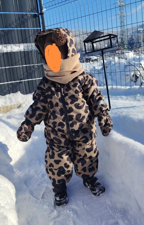 H&m zimný overal a rukavice s leo vzorom, h&m,92