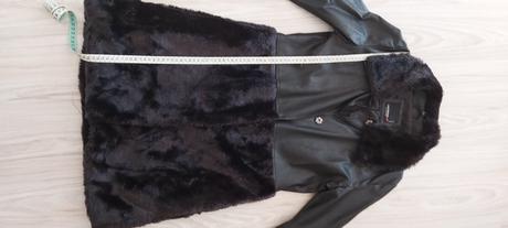 Koženkový kabátik s kožusinkou, new yorker,xs