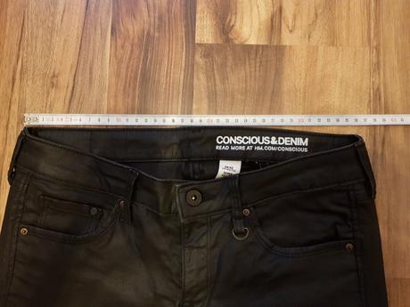 Coated skinny low jeans velk. 28/32, h&m,36