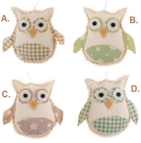 Látková sovička na zavesenie 9cm,