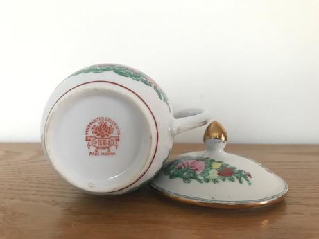 Vintage hrnček, ručne dekorovaný, 