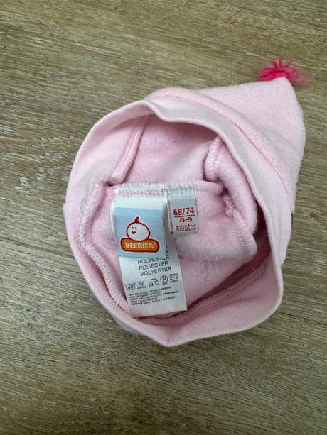 Ružová čiapka beebies 4-9mes., beebies,68
