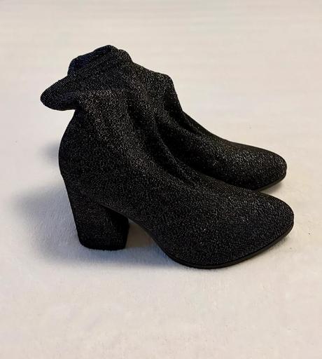 Dámske trblietavé členkové čižmy na hrubom podpätk, 36