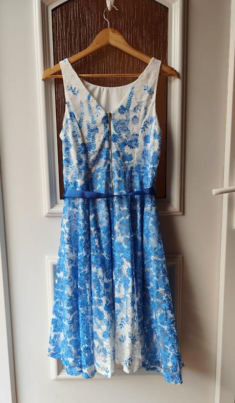 Šaty bielomodré, bonprix,38