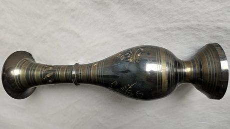 Elegantná štíhla mosadzná váza, india (34,5 cm),