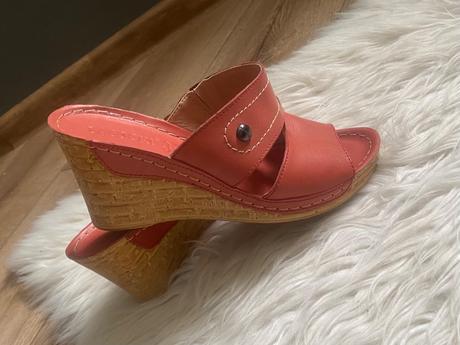 Kožené šľapky na platforme lasocki, lasocki,38