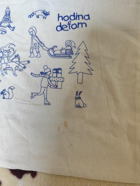 Textilna taska hodina detom s malym fliacikom, 