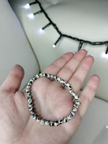 Handmade náramok z kryštálu jaspis dalmatin, 