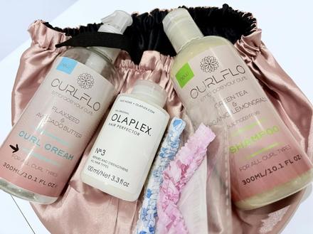 Curly girl šampón, styling gél curlflo, olaplex 3, 