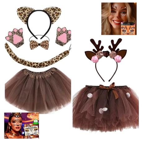 Karnevalový kostým srnka, leopard s nálepkami, 