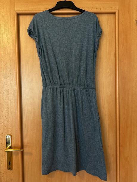 Šaty tmavo modré/ sivé látkové šaty, h&m,xs