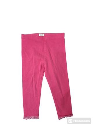 Dievčenské bavlnené trištvrťáky s čipkou, f&f,104