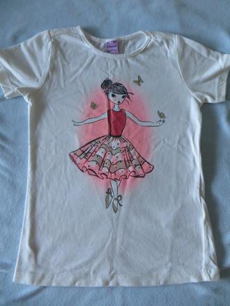 Biele tričko s baletkou, takko,104