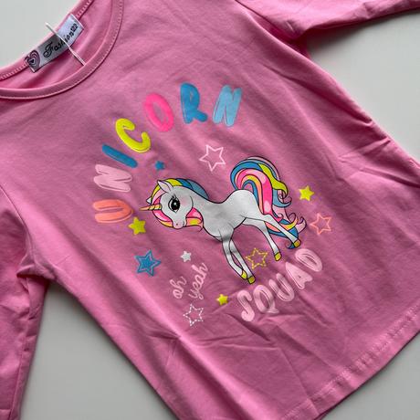 Dievčenské tričko unicorn tmavoružová, 122