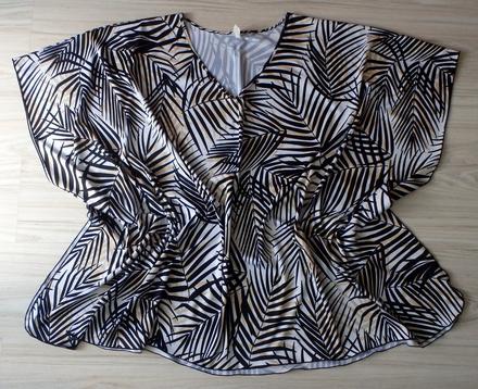Voľná tunika/blúzka, hnedo/čierno/biela, v.2xl/3xl, xxl