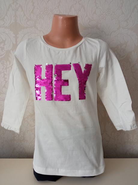 Dievčenské tričko s otočnými flitrami (122-128), 122 / 128