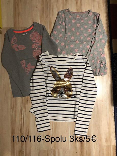Tričká s dlhým rukávom 110/116, 110