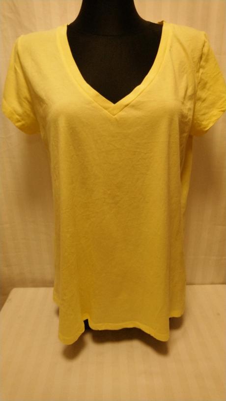 Dámsky žltý bavlnený top, peacocks, xl