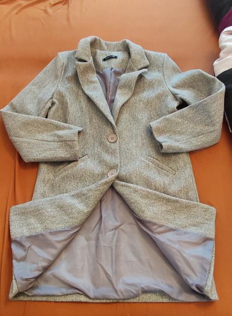 Dámsky šedý prechodný kabát, l