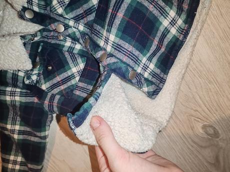 Detský drevorubačsky kabát 9-12m, tu,80