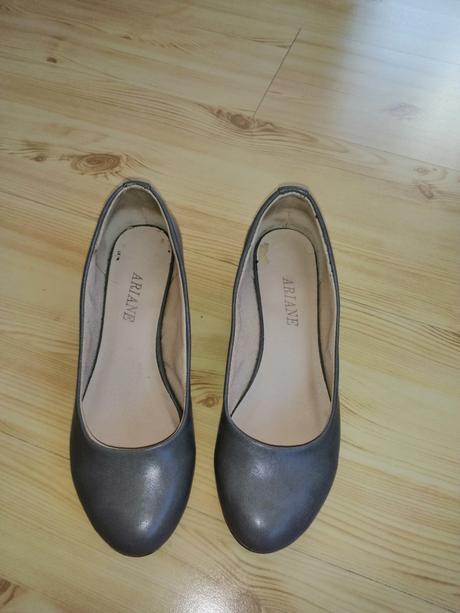 Šedé lodičky na platforme, 36