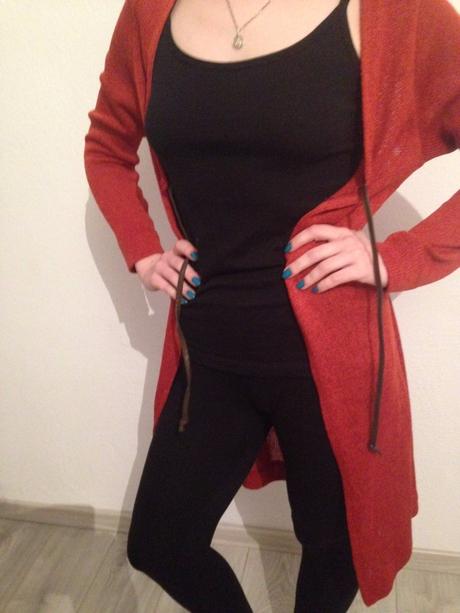 Terakotový sveter/cardigan, m