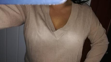 Elegantný pulóver s hlbokým vystrihoml/xl, h&m,xl