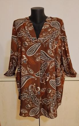 Talianska paisley tunika v hnedých tónoch, 44