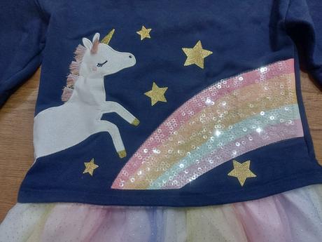 Mikinkove saty s tylovou suknickou 110/116, f&f,110