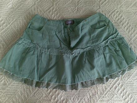 Sukňa s čipkou, denim,l