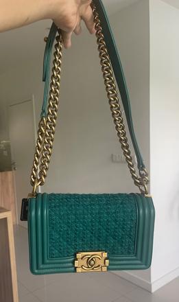 Chanel boy small emerald tweed, chanel