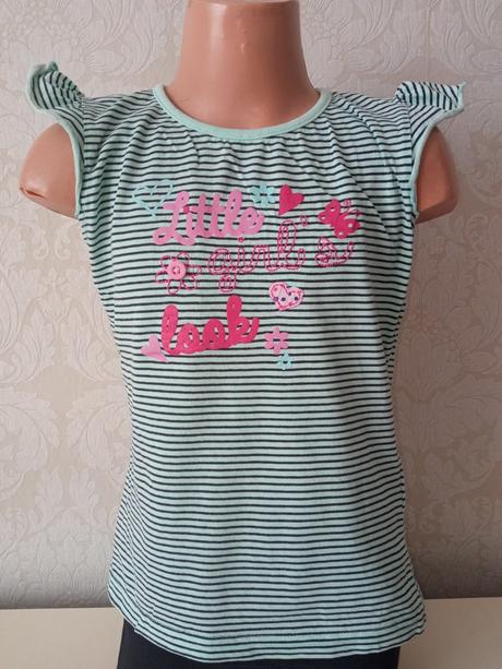 Dievčenské tričko s nápisom a volánikmi (134), loap,134