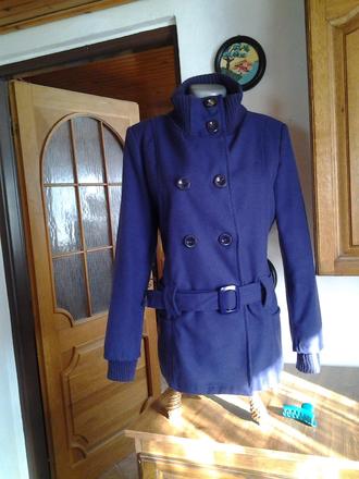 Fialovy kabatik s opaskom cez boky, xxl