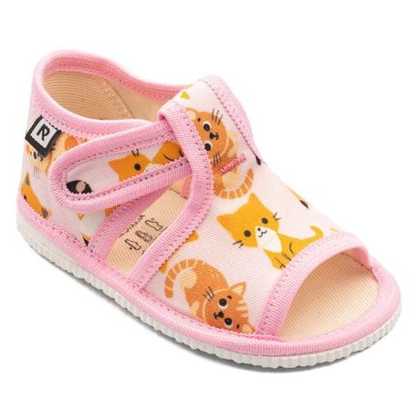 Detské papučky s otvorenou špičkou, suchý zips, rak,17 - 32