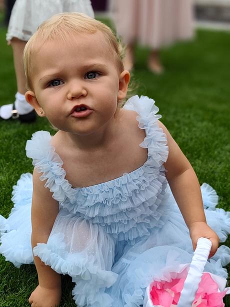 Tylové tutu šaty na svadbu pre dievčatko, 92