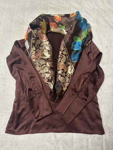 Hnedá blúzka zn. zara + darček šatka, zara,m