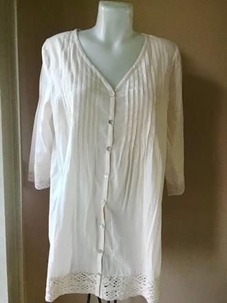 Krasna bavlnena letná bluzka s krajkou/w, 44