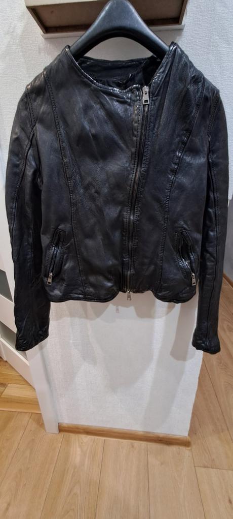 Pravá koža bunda motorkárska, s