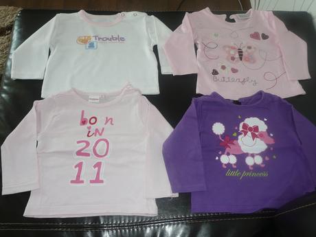 Dievčenské tričká 6-9 mes., 86–98