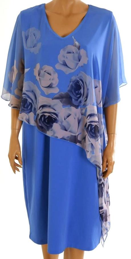 Dámske modré šaty pre moletky, v. 2xl/3xl, 50/52, xxxl