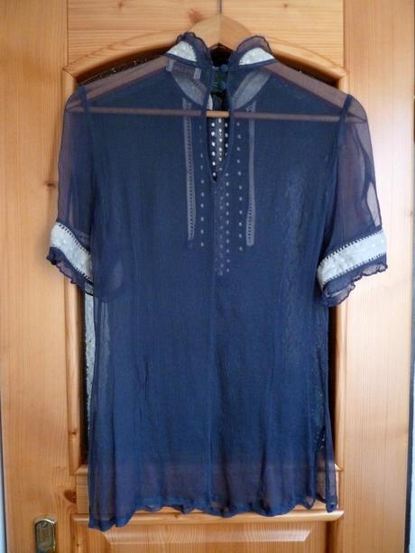 Seda znackova transparentna bluzka, l