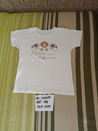 Dievčenské tričko s krátkym rukávom veľ.116, 116