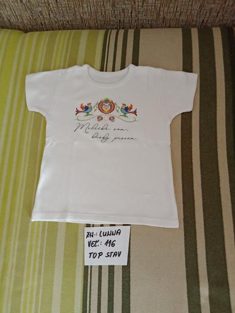 Dievčenské tričko s krátkym rukávom veľ.116, 116