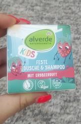 Tuhé sprchovacie mydlo a šampón Kids s vôňou jahôd alverde