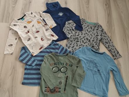 6x tričko s dlhým rukávom, 104