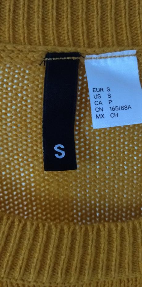 Horčicový sveter, h&m,s