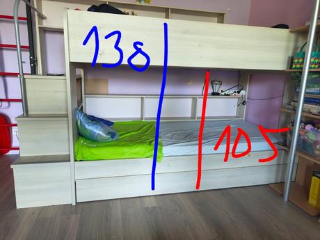 Poschodová posteľ, šírka (cm): 90,dĺžka (cm): 200